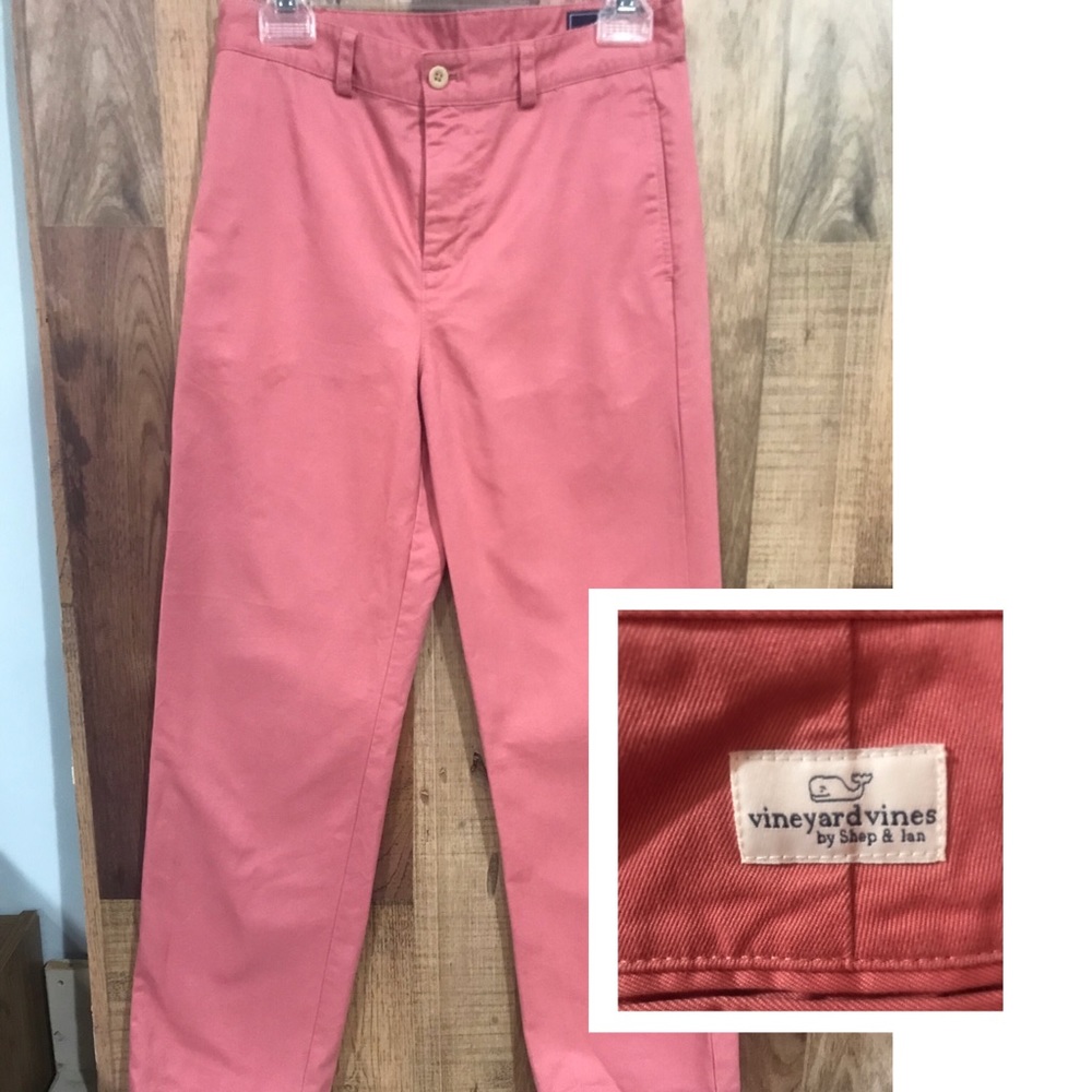 Vineyard Vine Boy Pants. Rust coral color. Size 18